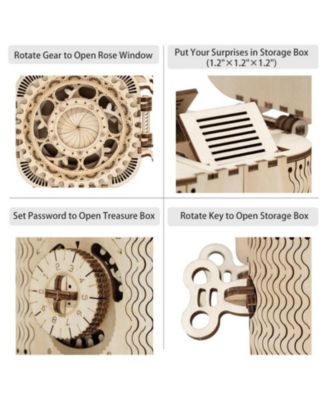 Puzzle Box 3D Wooden Puzzle Model Kits, Beige, 4.9"4"3.4