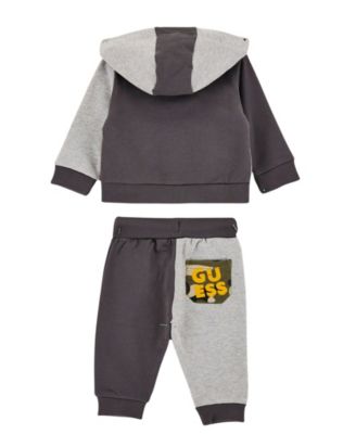 Baby Boys' Two-Tone Long-Sleeve Top and Pant, 2-Piece Set