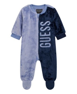 GUESS - Baby Boys Long-Sleeve Plush Velour Coverall