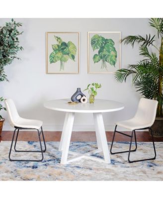 Varna Trestle Dining Table with 2 Chairs Round Dining Set