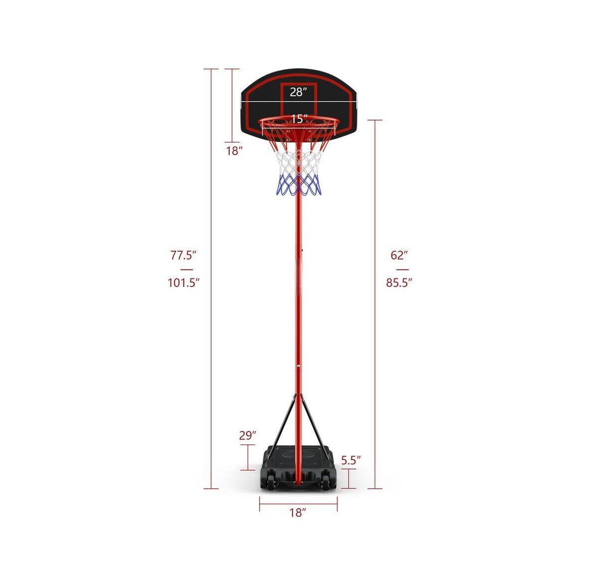 Akiudex Adjustable Portable Basketball Hoop System for Kids and Teens