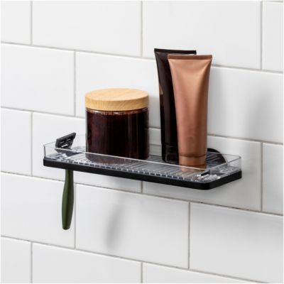 Self-Adhesive Shower Shelf with Razor Holder