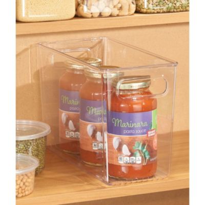 Plastic Storage Bin with Handles - Set of 4 - Clear - Made in USA