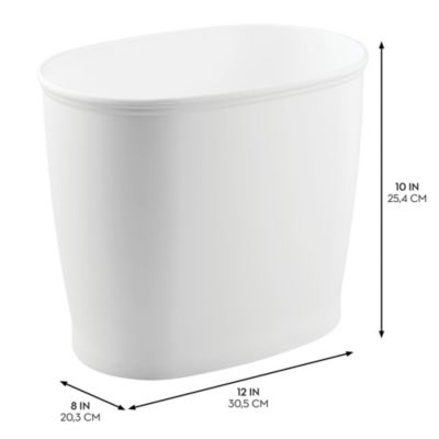 Small Oval Plastic Bathroom Trash Can, Set of 2, Made in USA
