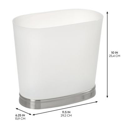 Oval Bathroom Trash Can, Set of 2, Frost/Brushed Nickel, Made in USA