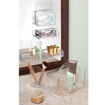 4-Section Storage Caddy with Handle, Set of 2, Clear, Made in USA