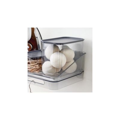 Wallspace Tall Inner Bin with Lid - Clear/Charcoal - Made in USA