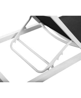 Nizuc Black Mesh Water Resistant Fabric Outdoor Patio Chaise Lounge Chair