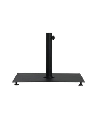 Fiji Beige Fabric / Matte Black Aluminum Patio Umbrella with Base Sets