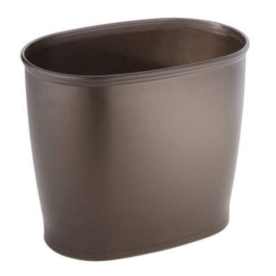 Oval 2.1 Gallon / 8 Liter Plastic Trash Can, 2-Pack, Bronze, Made in USA