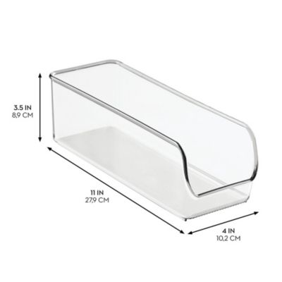 Narrow Pantry Bin for Kitchen Storage - Set of 4 - Clear