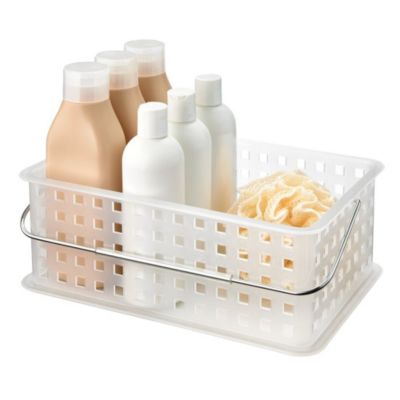 Medium Stackable Shower Basket, Set of 3, Clear/Frost, Made in USA