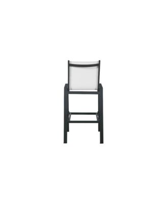Nizuc White Mesh Water Resistant Fabric Outdoor Patio Barstool, Set of 2