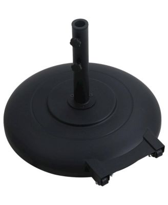 Fiji White Fabric / Matte Black Aluminum Patio Umbrella with Base Sets