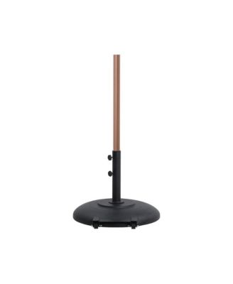 Amalfi Navy With Cream Piping / Matte Black Metal Patio Umbrella with Base Sets