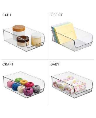 Pantry Organizer Bins for Cabinets or Fridge - Set of 4 - Clear