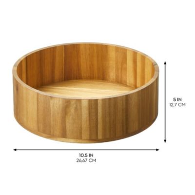 10-Inch Round Acacia Wood Lazy Susan - Set of 2 - Natural