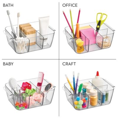 Makeup Organizer for Bathroom Vanity, Set of 2, Clear, Made in USA