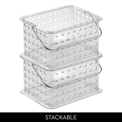 Small Stackable Shower Basket, Set of 6, Clear, Made in USA