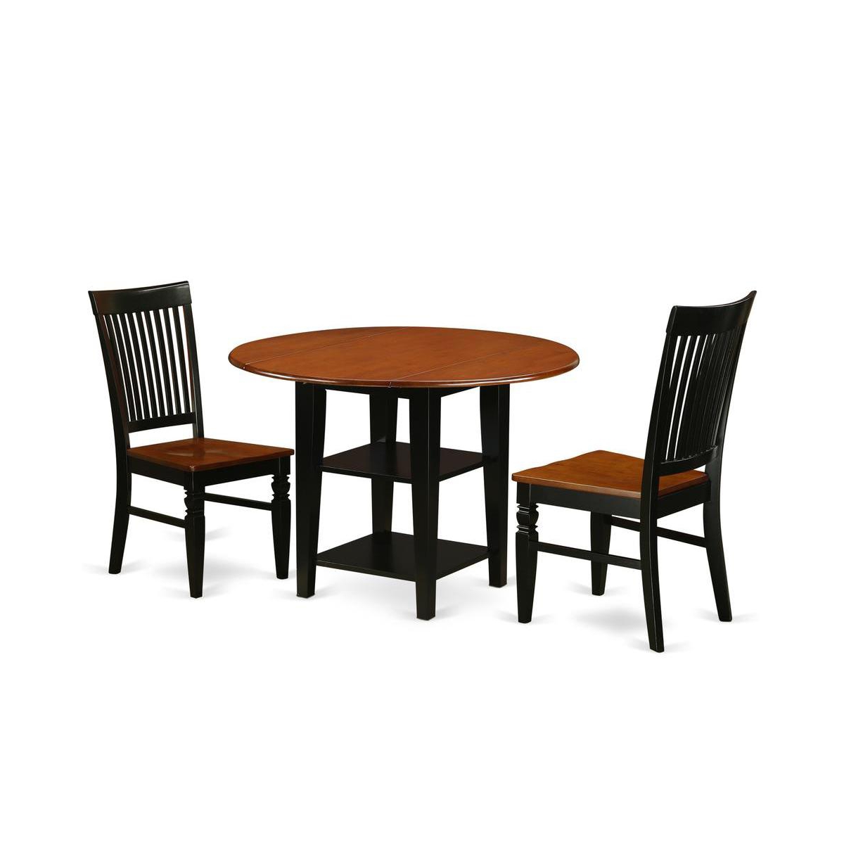 East West Furniture Dining Room Set Black & Cherry
