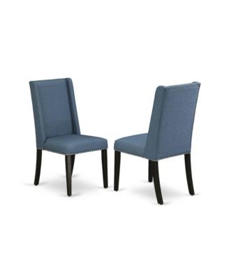 5 Pc Dining Set with Cement Finish Table and Linen Fabric Chairs, Tufted Back with Nailhead Trim