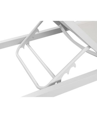 Nizuc White Mesh Water Resistant Fabric Outdoor Patio Chaise Lounge Chair