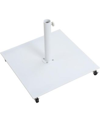 Fiji Navy Fabric / Matte White Aluminum Patio Umbrella with Base Sets