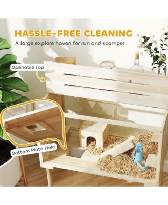 Wooden Hamster Cage Gerbil Cage for Syrian, Dwarf, Mouse