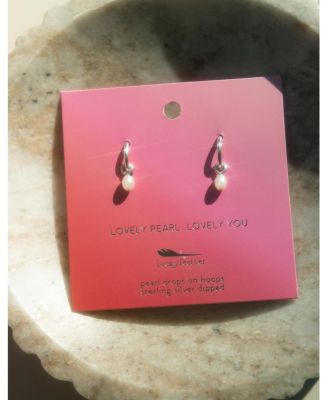 Hoops with Drop - Pearl (silver) - LOVELY