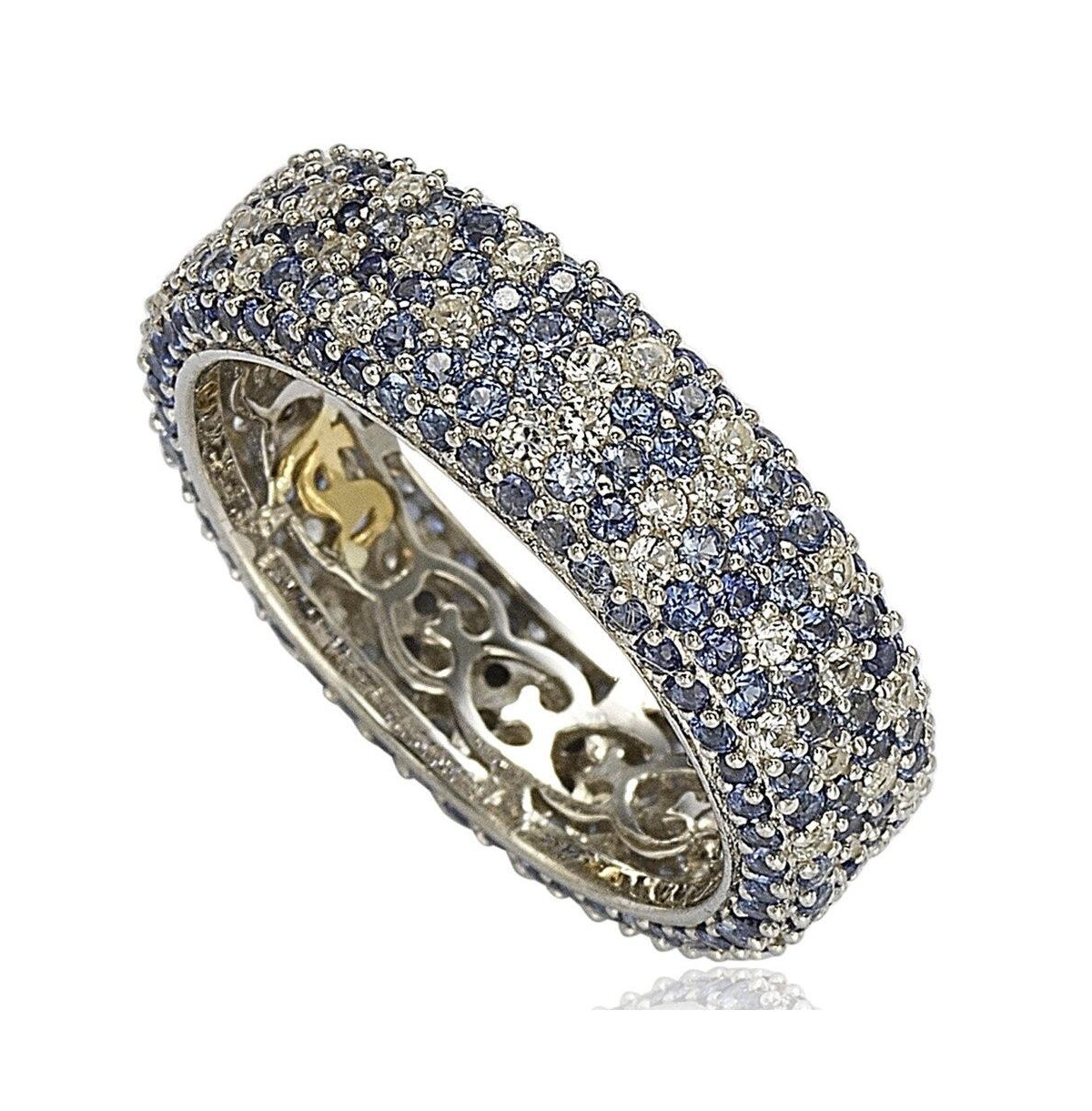 Suzy Levian Cubic Zirconia Sterling Silver Eternity Pave Ring