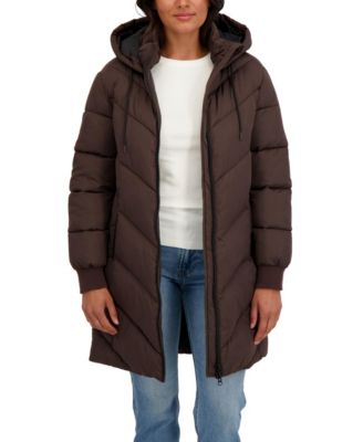 Juniors' 3/4 Puffer Jacket with Hood