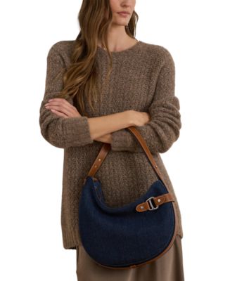 Lauren Ralph Lauren Tasha Large Denim Shoulder Bag - Macy's