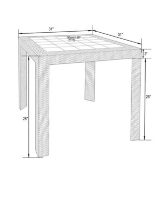 Kent 5-Piece Outdoor Dining Set with Plastic Square Table