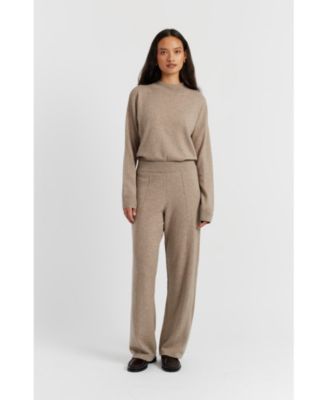 Women's Wool & Cashmere Wide Leg Track Pant