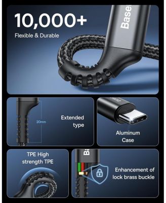 USB Type C Cable for Car, 2-Pack 3.3ft 100W Retractable Coiled USB A to USB C Fast Charger Cord, Nylon Braided Carplay Cable