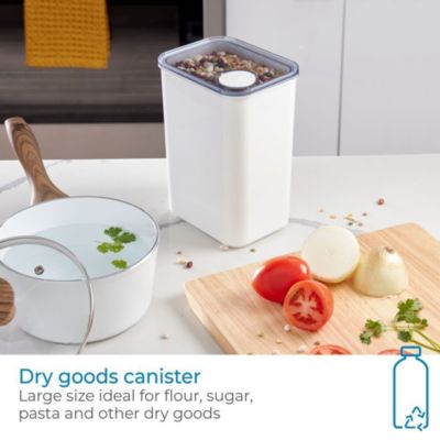 Large Airtight Canister with Removable Pour Cap - White