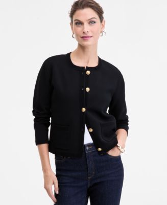 I.N.C. International Concepts Plus Size Studded Long Open-Front