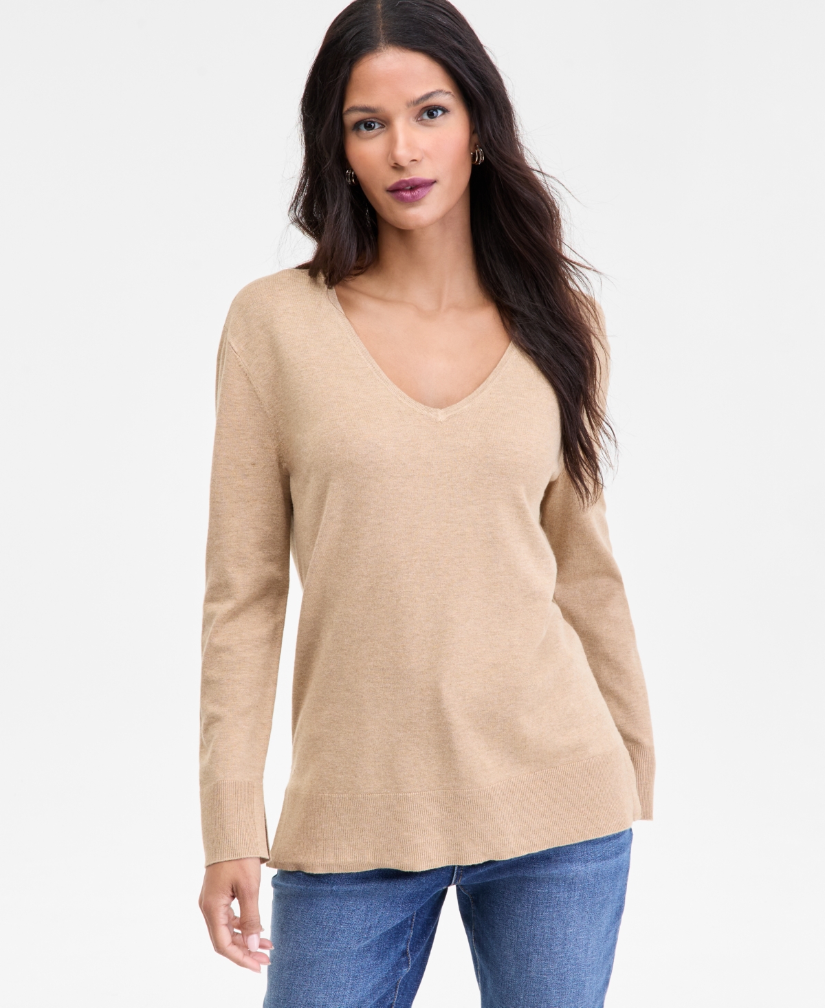 Inc International Concepts Women's V-neck Tunic, Macy's Exclusive In Brown