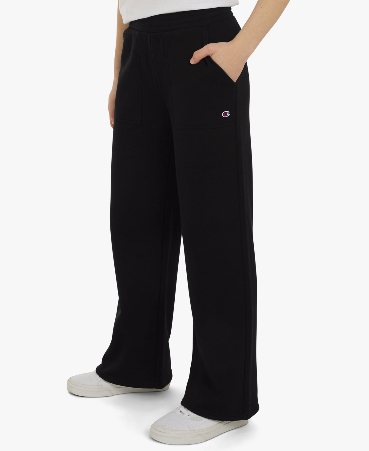 Champion Big Girls Wide-leg Fleece Sweatpants In Black
