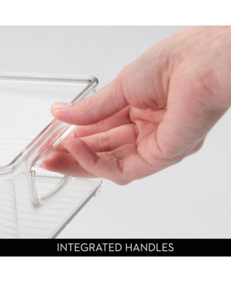 Plastic Stackable Pantry Bin with Handles, Set of 4, Clear, Made in USA