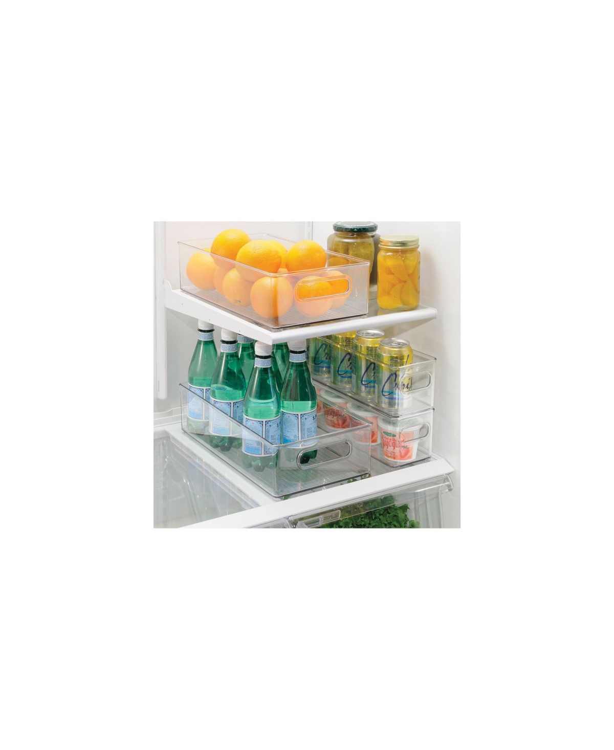 iDesign Plastic Stackable Fridge Bin with Handles, Set of 6, Clear