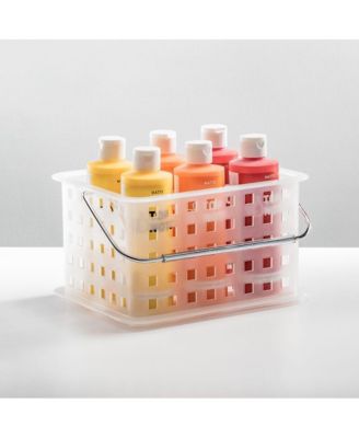 Small Stackable Shower Basket, Set of 3, Clear/Frost, Made in USA