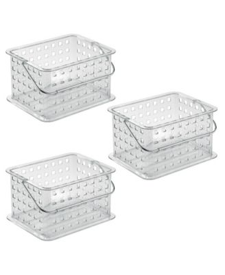 Small Stackable Shower Basket, Set of 3, Clear, Made in USA