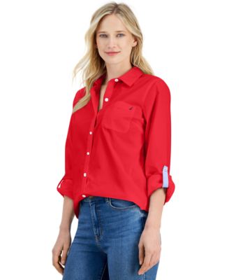 Nautica Jeans - Women's Roll-Tab Button-Front Shirt
