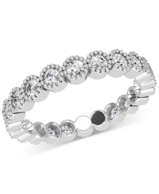 Diamond Milgrain Bead Frame Eternity Band (1 ct. t.w.) in Platinum or 14k Gold
