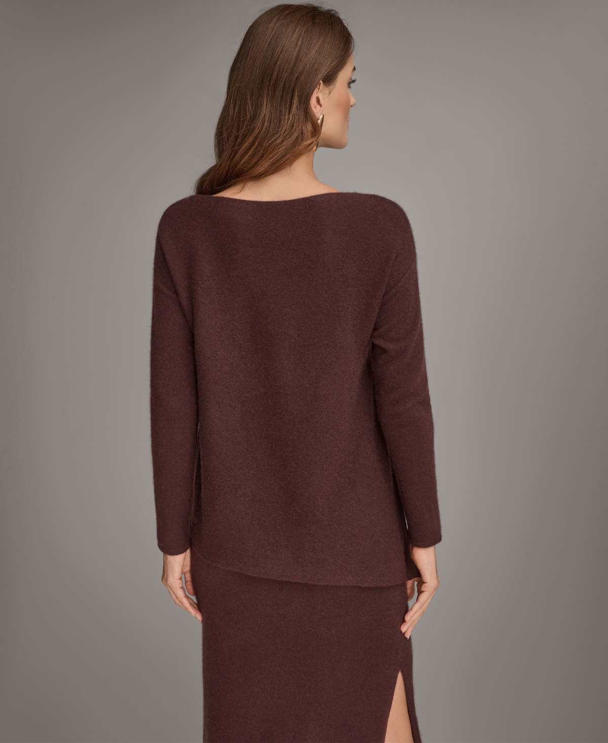 Donna Karan New York Women's Asymmetric Hem Cashmere Poncho Sweater