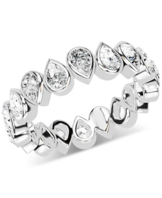 Macy's - Diamond Pear Bezel Eternity Band (2 ct. t.w.) in Platinum or 14k Gold
