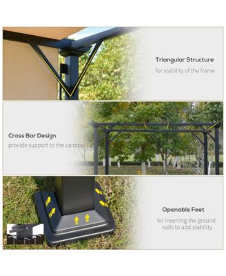 12' x 10' Outdoor Patio Gazebo Pergola with Retractable Canopy Roof