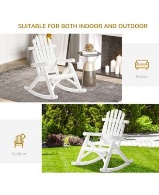 Outdoor Adirondack Style Wooden Rocking Chair, Large,