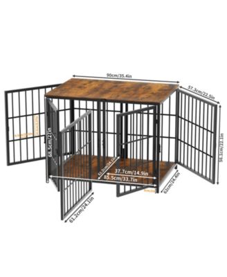 Heavy Duty Wood Dog Crate Pet Kennels Table Furniture with Tray & Lockable Door